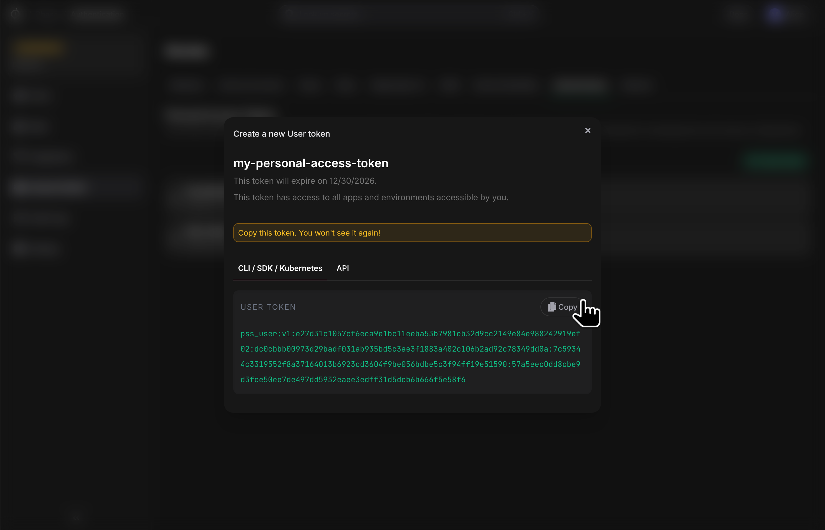 Copy PSS Token