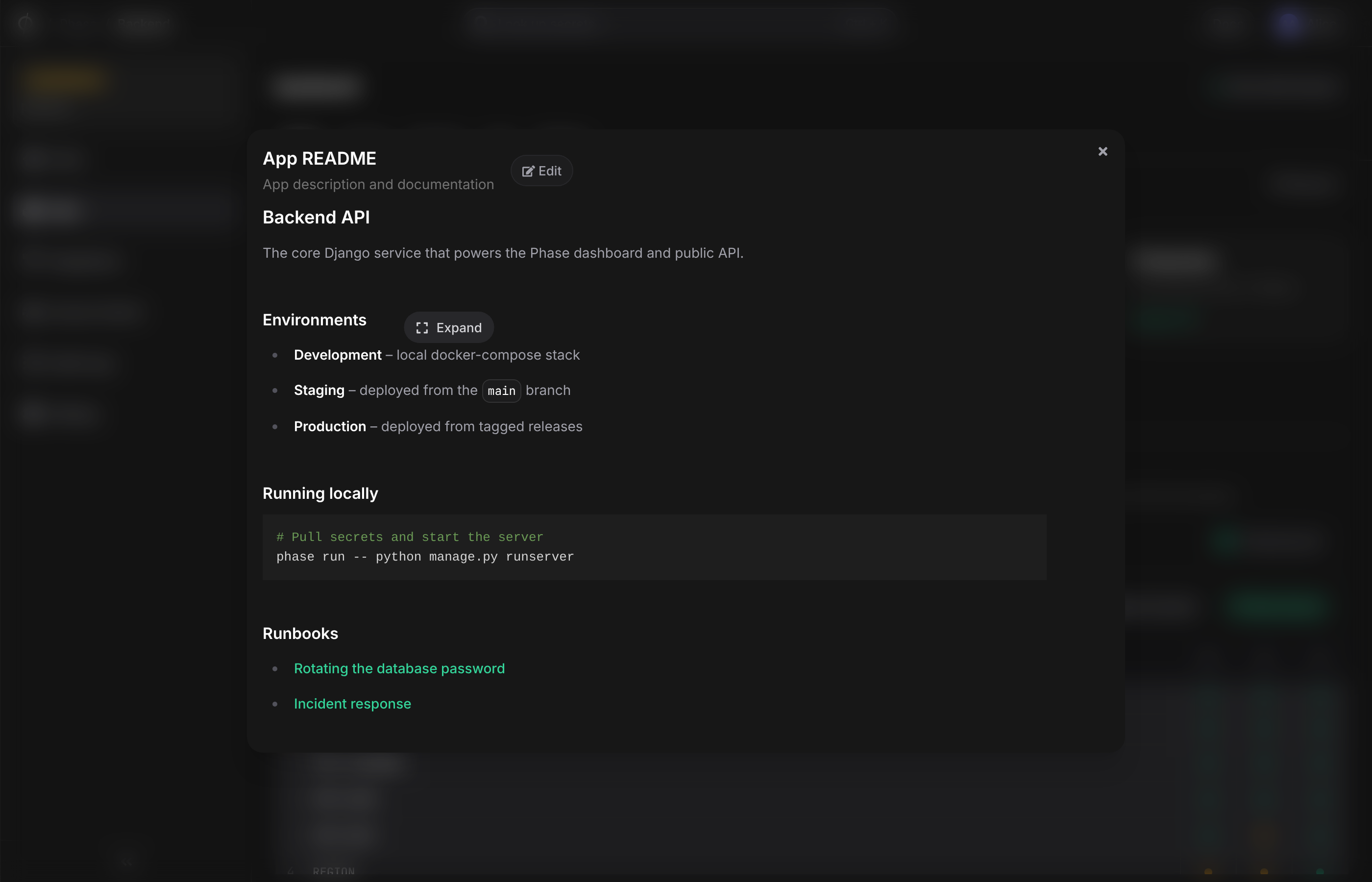 expanded app readme with markdown rendering