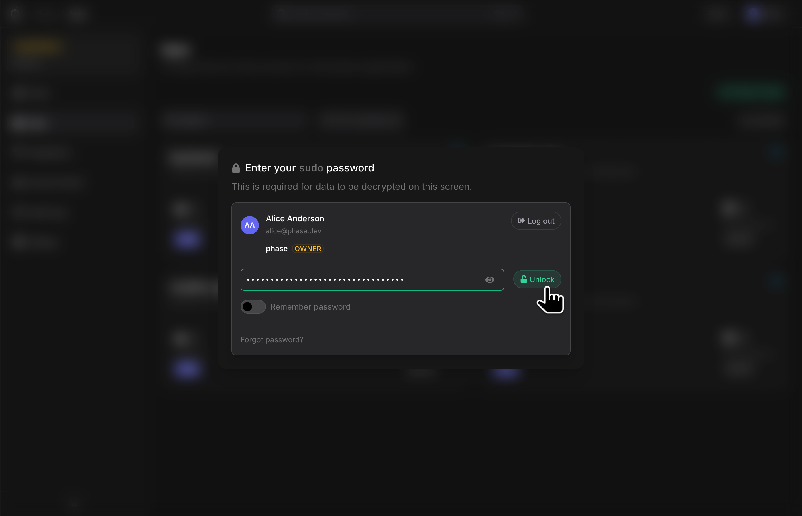 sudo password