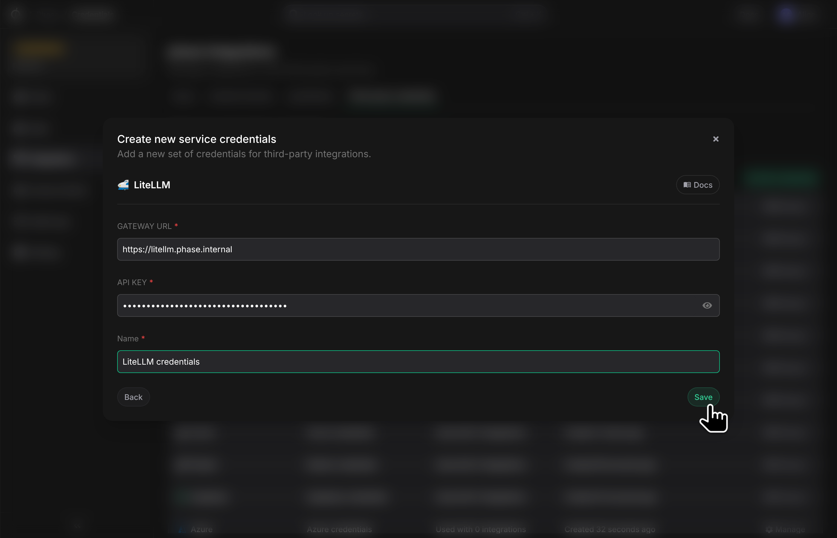 LiteLLM credentials