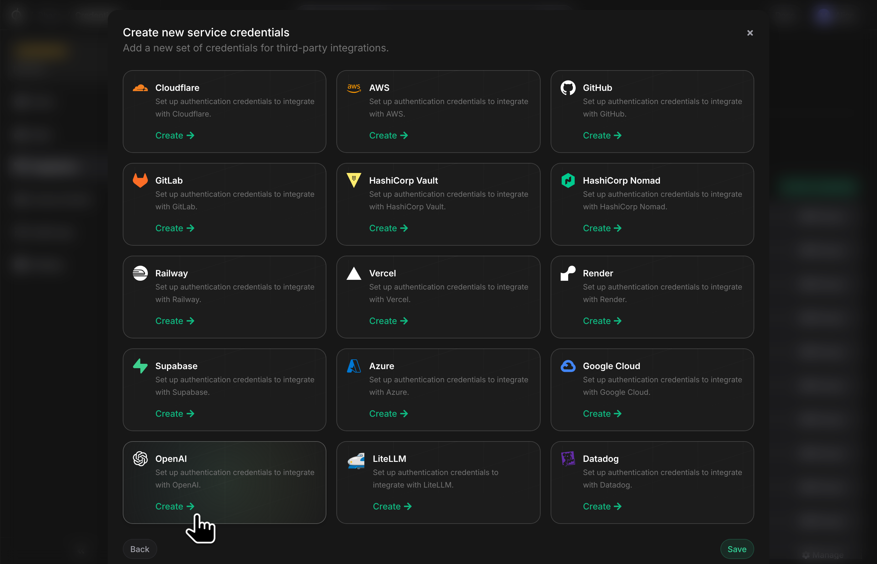 Select OpenAI