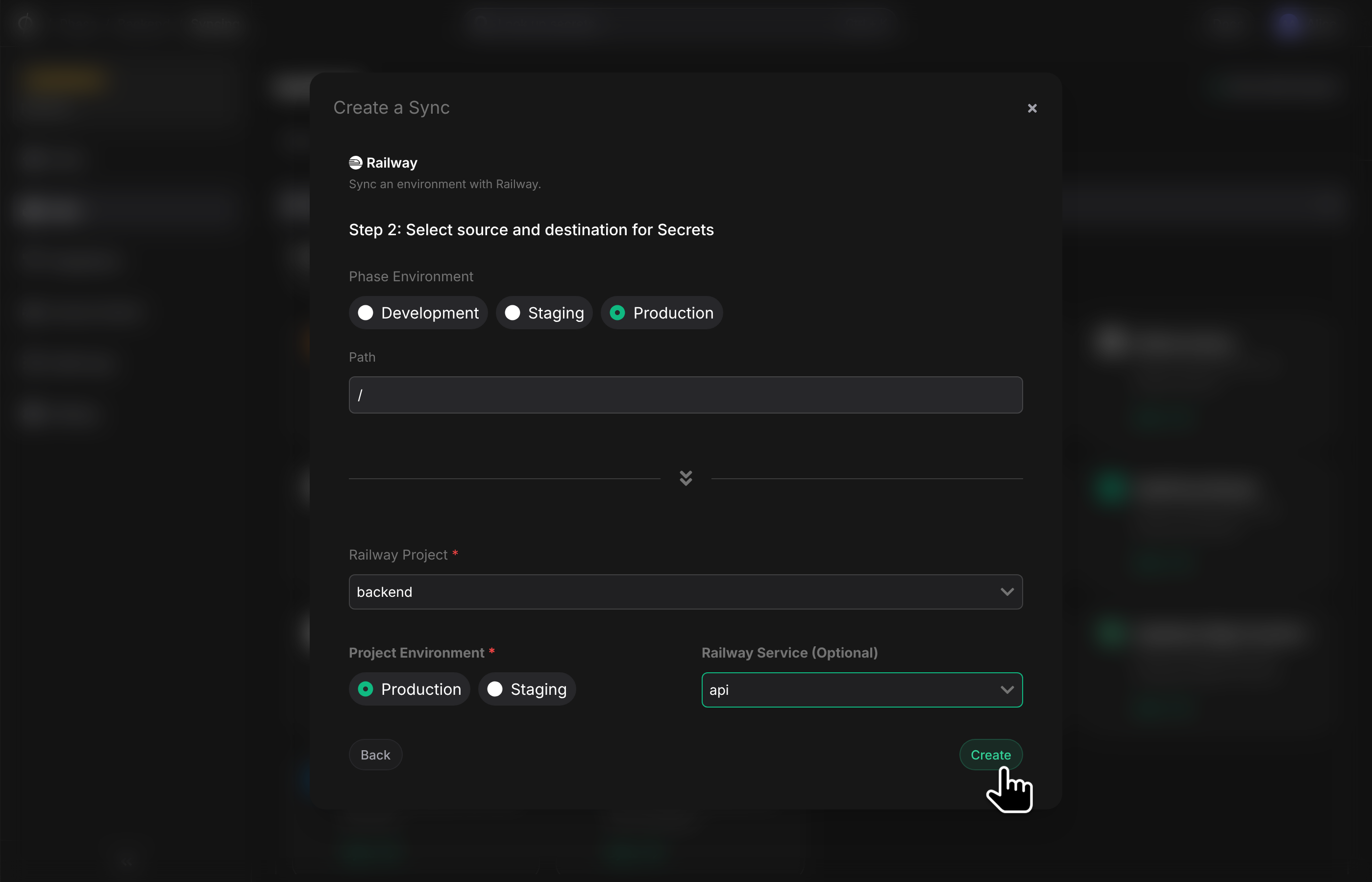 configure railway sync