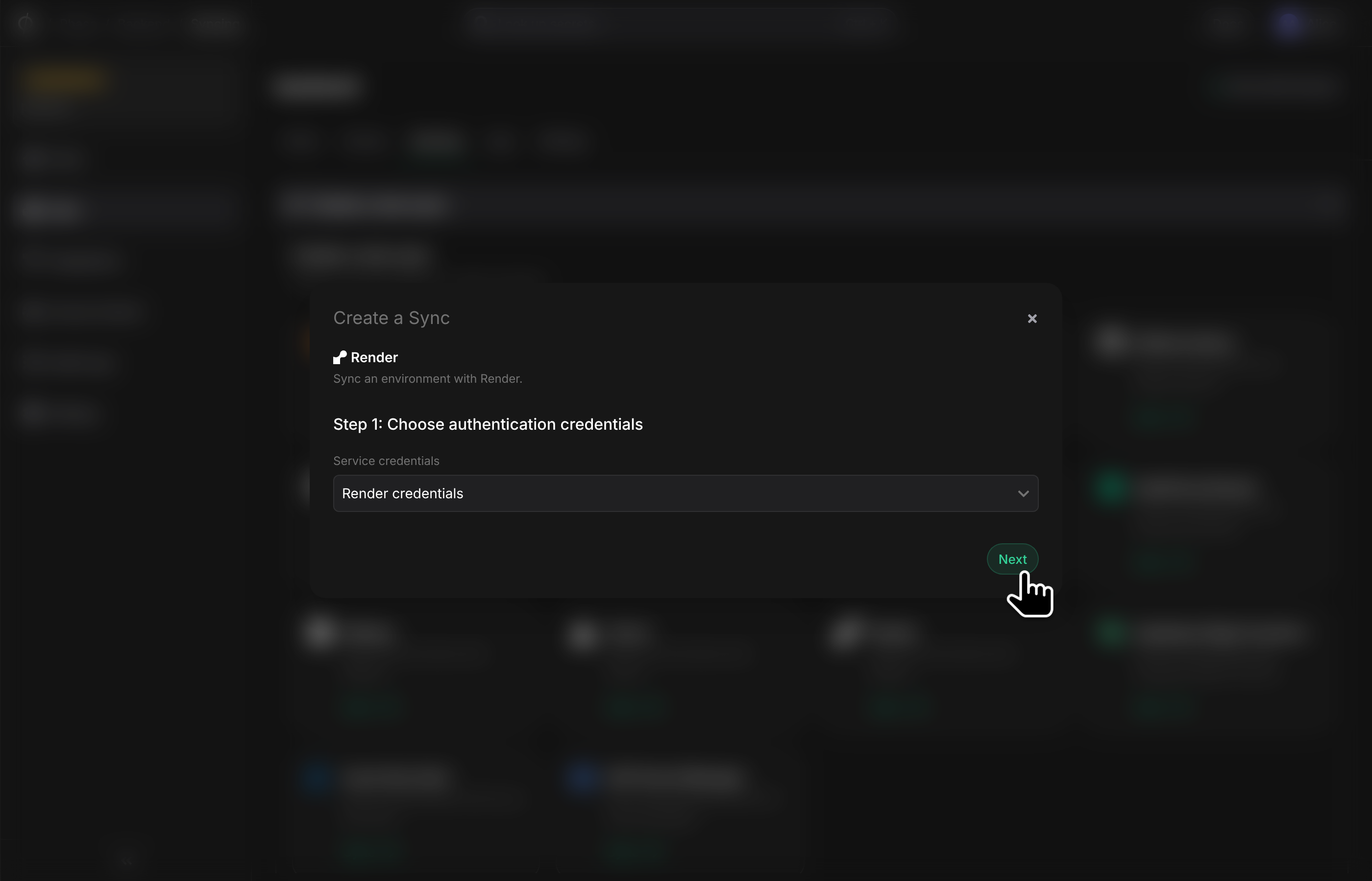 select render creds